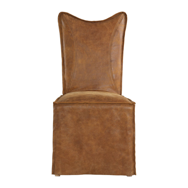 Accent Chairs & Armchairs Delroy Armless Chairs Set Of 2 // Cognac Leather 