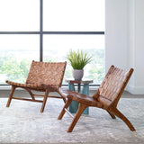 Accent Chairs & Armchairs Plait Woven Leather Accent Chair 