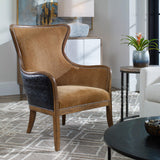 Accent Chairs & Armchairs Snowden Wing Chair // Tan Velvet 