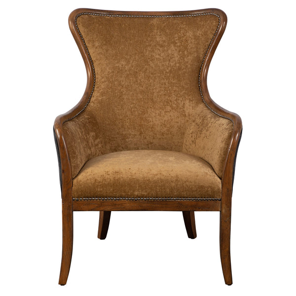Accent Chairs & Armchairs Snowden Wing Chair // Tan Velvet 