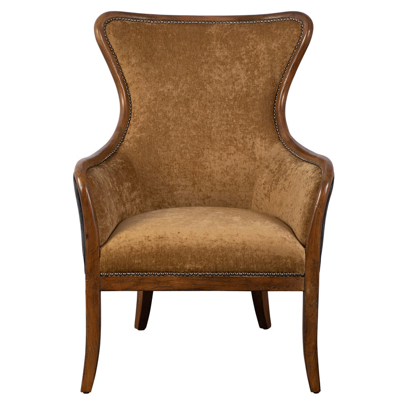 Accent Chairs & Armchairs Snowden Wing Chair // Tan Velvet 