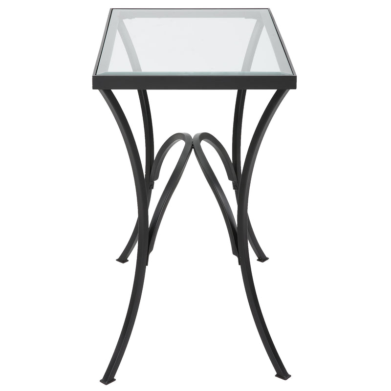 Accent Table Alayna Black Metal & Glass End Table 