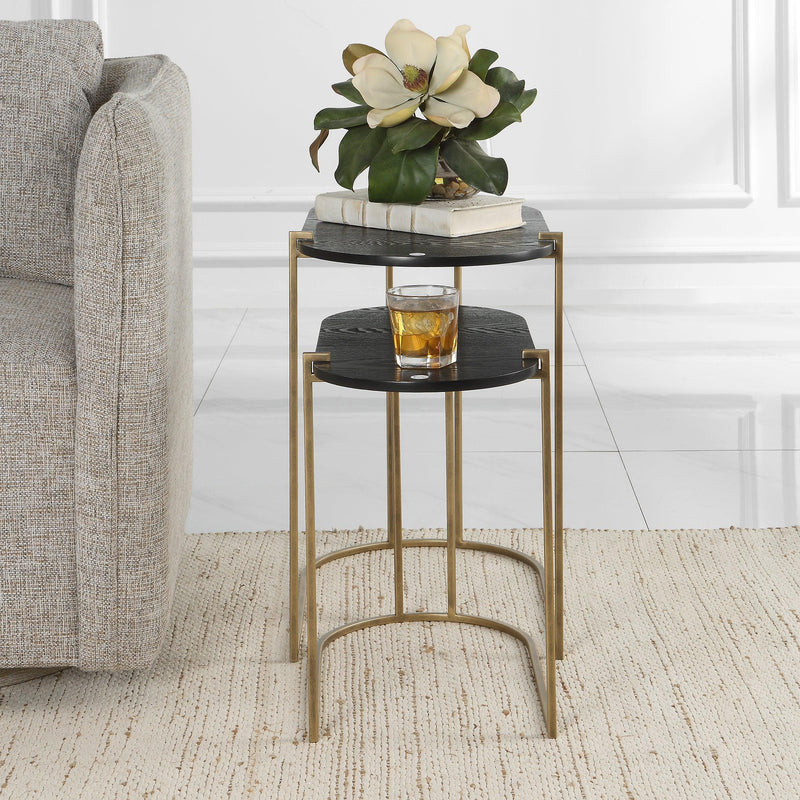 Accent Table Aztec Wood Nesting Tables, Set/2 