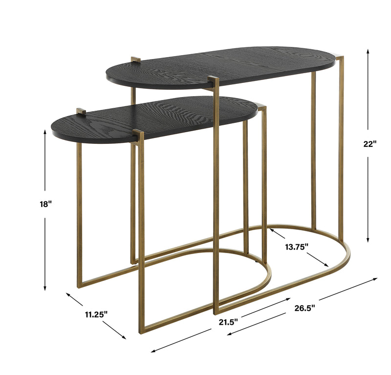 Accent Table Aztec Wood Nesting Tables, Set/2 