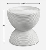 Accent Table Bongo White Rattan Side Table 
