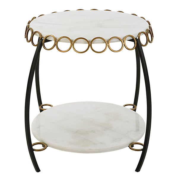 Accent Table Chainlink White Marble Side Table 