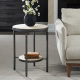 Accent Table Dauntless Travertine Side Table 