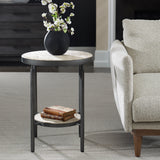 Accent Table Dauntless Travertine Side Table 