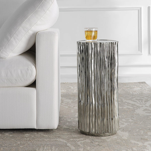 Accent Table Echo Modern Drink Table // Nickel 