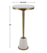 Accent Table Edifice White Marble Drink Table 