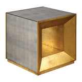 Accent Table Flair Gold Cube Table 