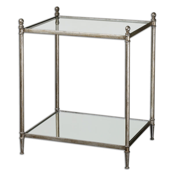 Accent Table Gannon Mirrored Glass End Table 