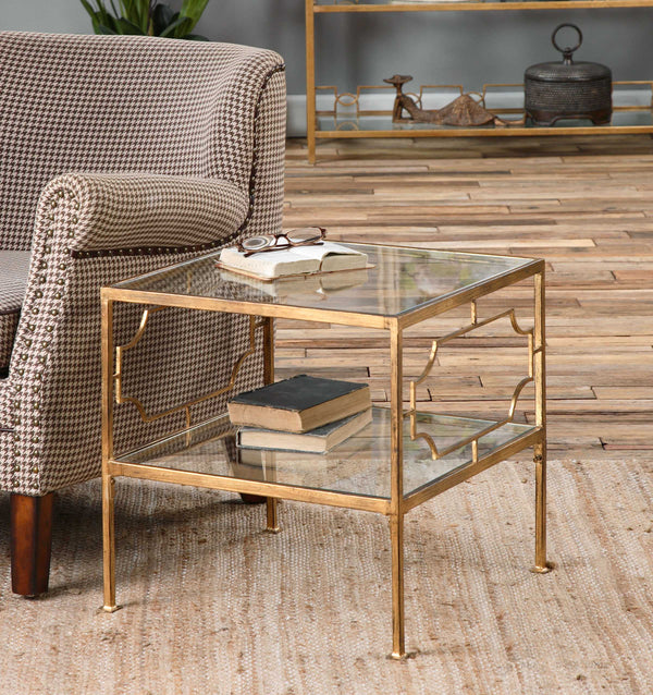 Accent Table Genell Gold Cube Table 
