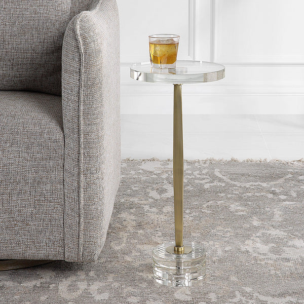 Accent Table Groove Crystal Drink Table 