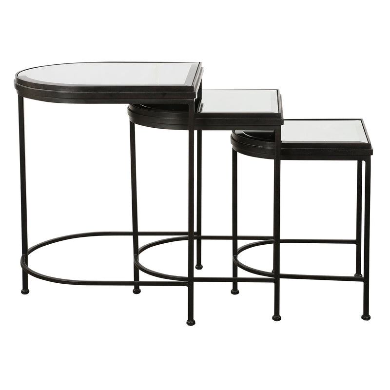 Accent Table India Black Nesting Tables, S/3 