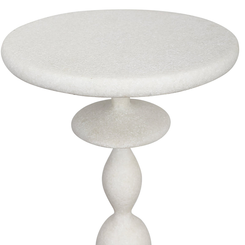 Accent Table Inverse White Marble Drink Table 
