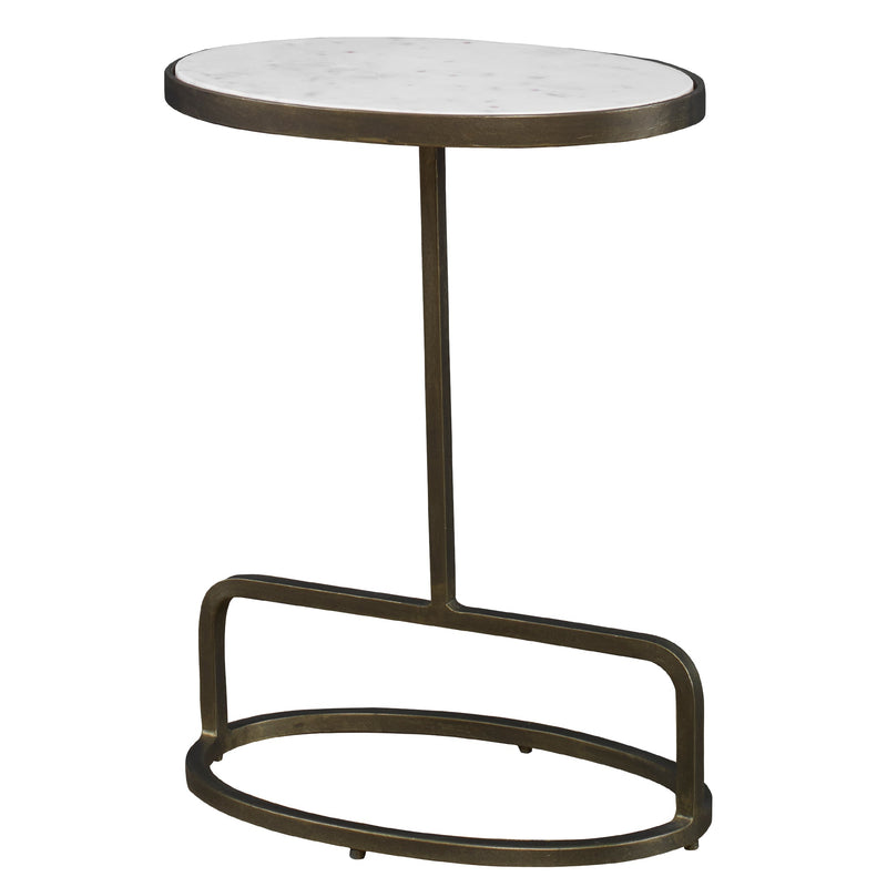 Accent Table Jessenia White Marble Accent Table 