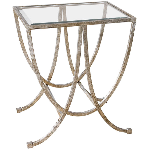 Accent Table Marta Antiqued Silver Side Table 
