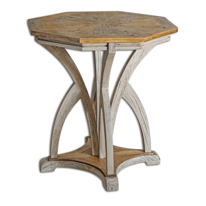 Accent Table Ranen Aged White Side Table 