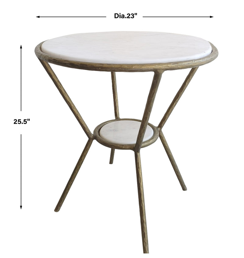 Accent Table Refuge Round White Side Table 