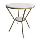 Accent Table Refuge Round White Side Table 