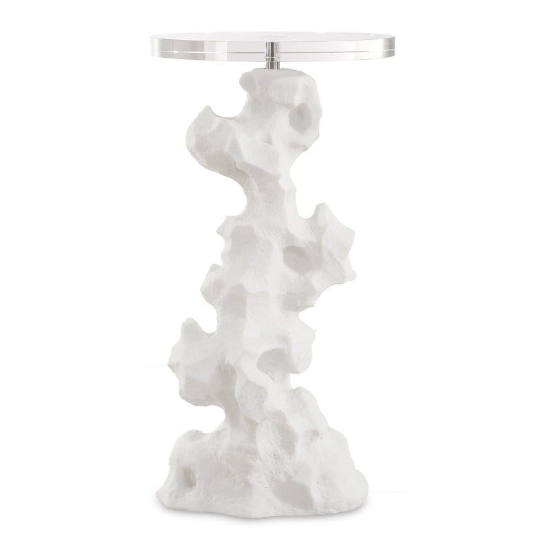 Accent Table Remnant White Stone Drink Table 