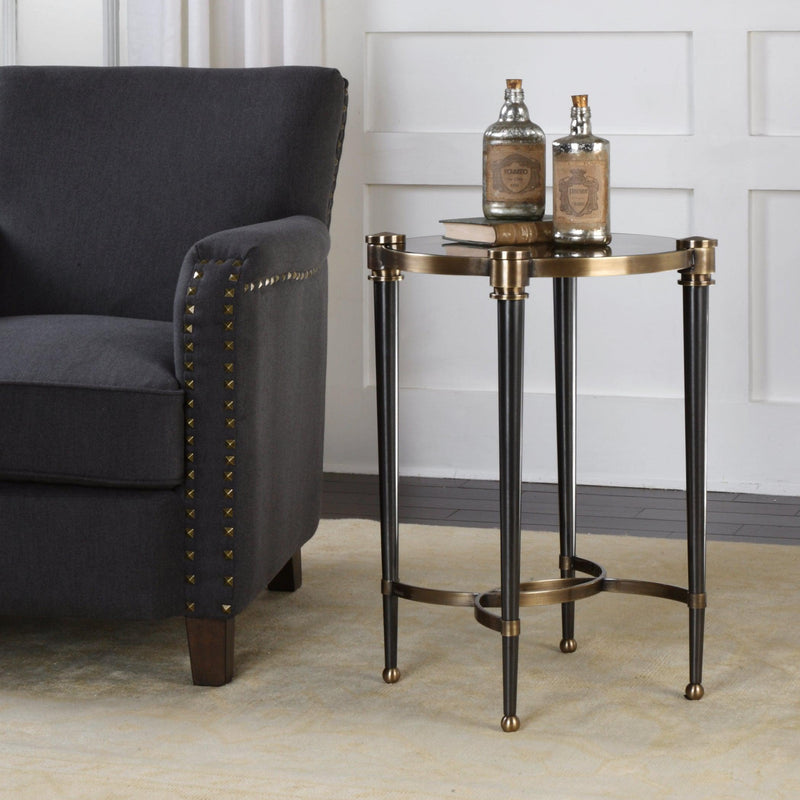 Accent Table Thora Brushed Black Accent Table 
