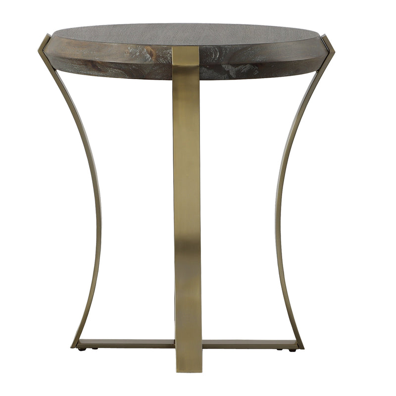 Accent Table Unite Brass Leg Wood Side Table 