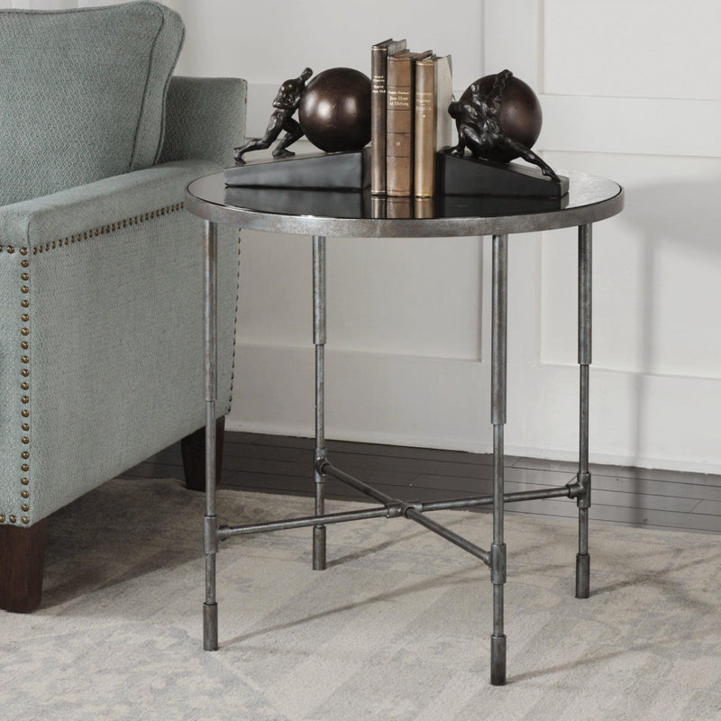 Accent Table Vande Aged Steel SideTable 