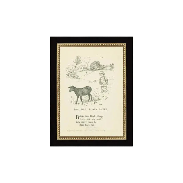 Wall Art Baa Baa Black Sheep Framed Artwork 
