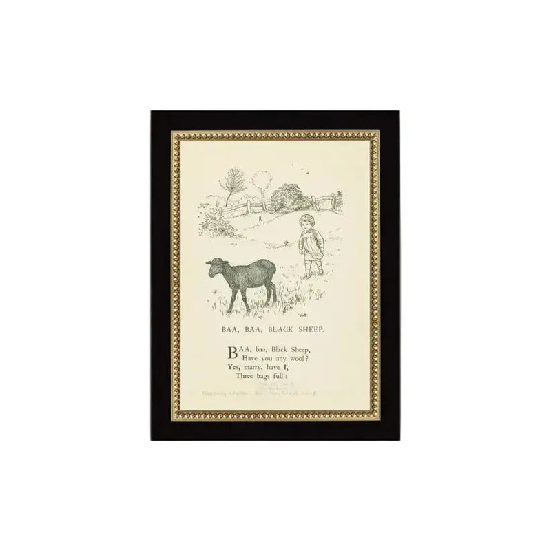 Wall Art Baa Baa Black Sheep Framed Artwork 