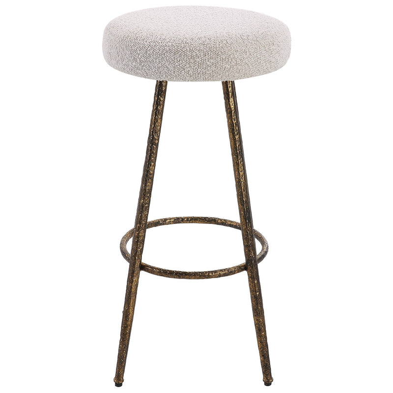 Bar & Counter Stools Braven Counter Stool // White & Grey Boucle 