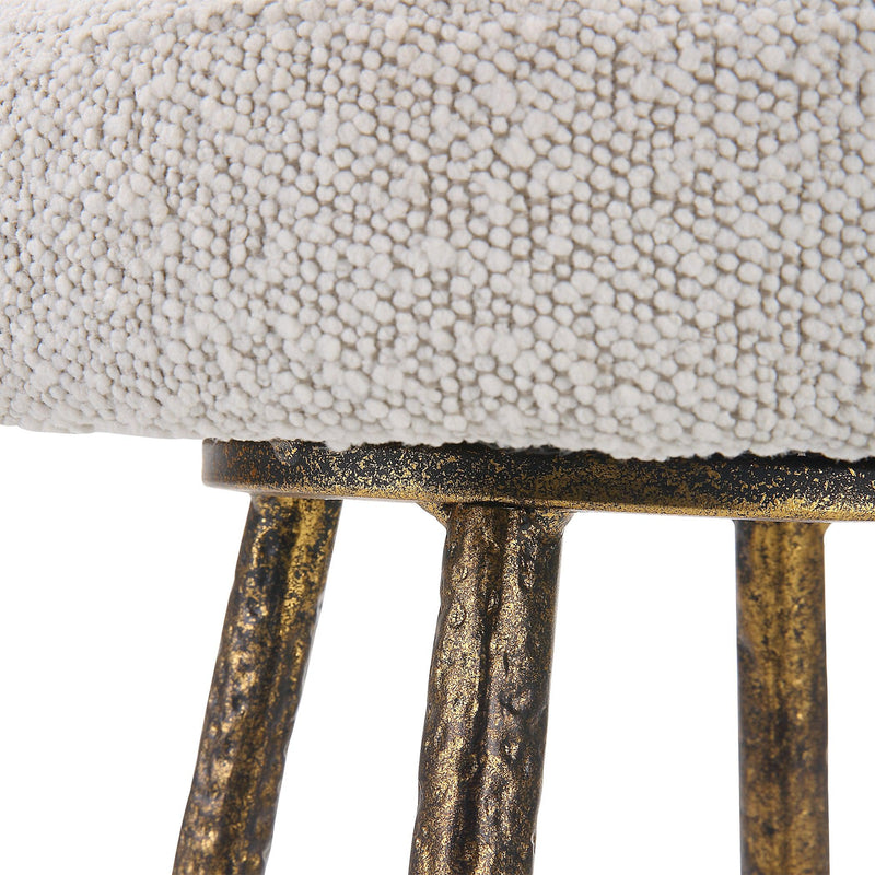Bar & Counter Stools Braven Counter Stool // White & Grey Boucle 