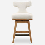 Bar & Counter Stools Klismos Off-White Fabric Counter Stool 