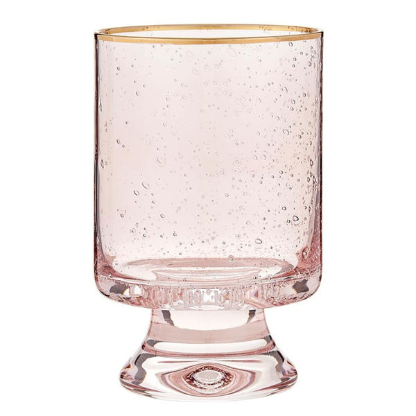 Bar & Glassware Gold Rimmed Blush Seeded Glass Old Fashioned // Set of 2 
