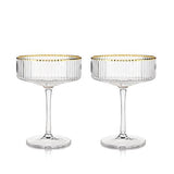 Bar & Glassware Meridian Ribbed Coupe Glasses // Set of 2 