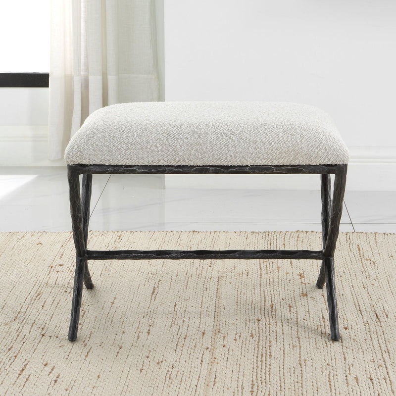 Benches, Ottomans & Stools Brisby Gray Fabric Small Bench 