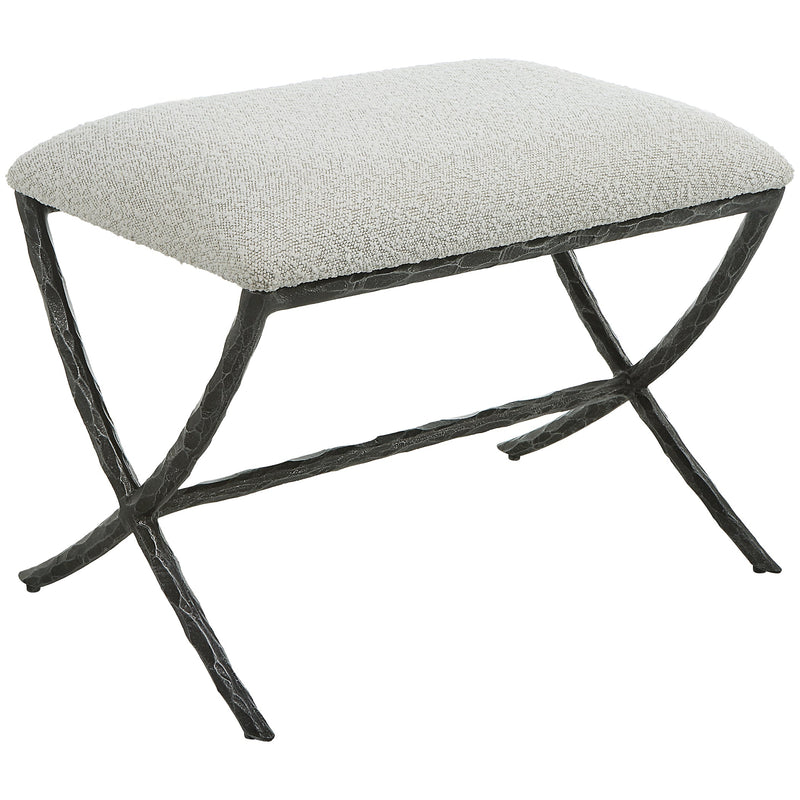 Benches, Ottomans & Stools Brisby Gray Fabric Small Bench 