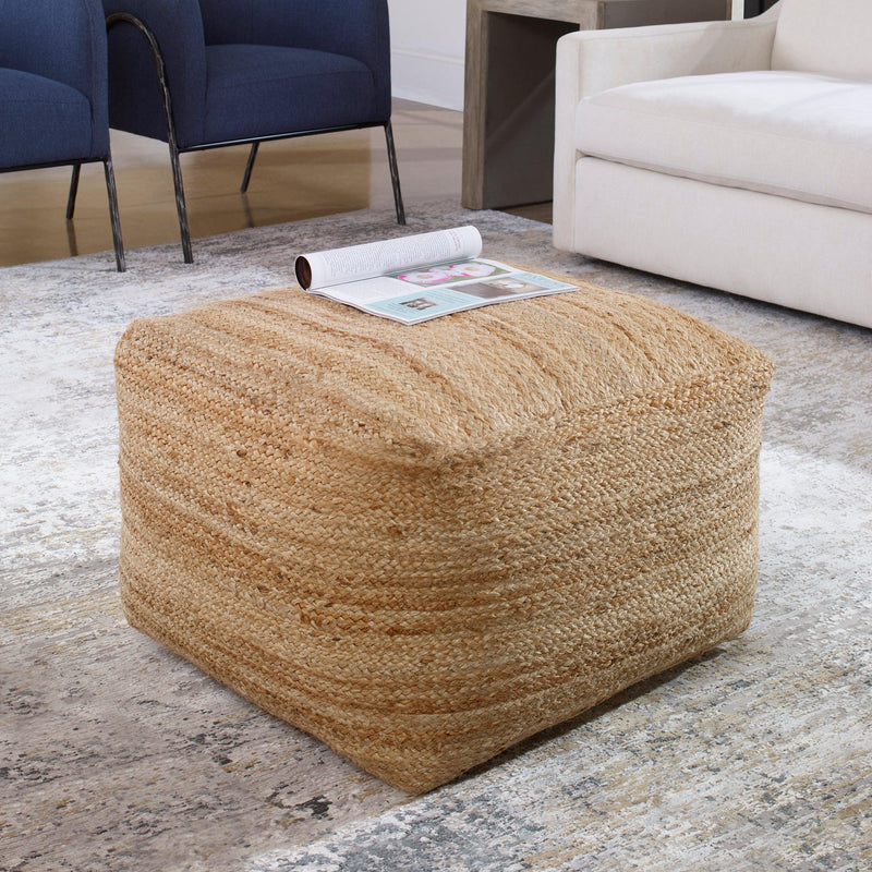 Benches, Ottomans & Stools Camden Braided Hemp Pouf 