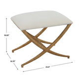 Benches, Ottomans & Stools Expedition White Fabric Small Bench 