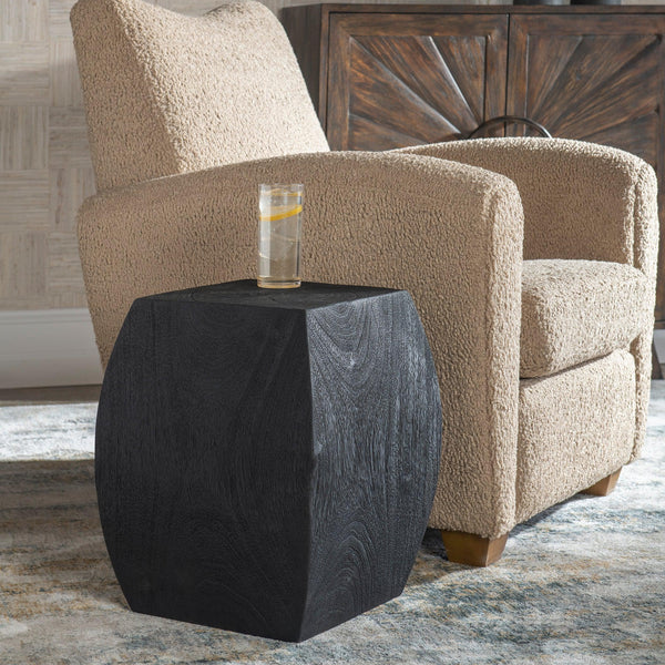 Benches, Ottomans & Stools Grove Black Wooden Accent Stool 