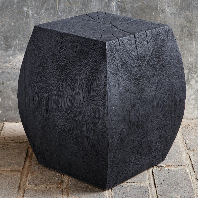 Benches, Ottomans & Stools Grove Black Wooden Accent Stool 