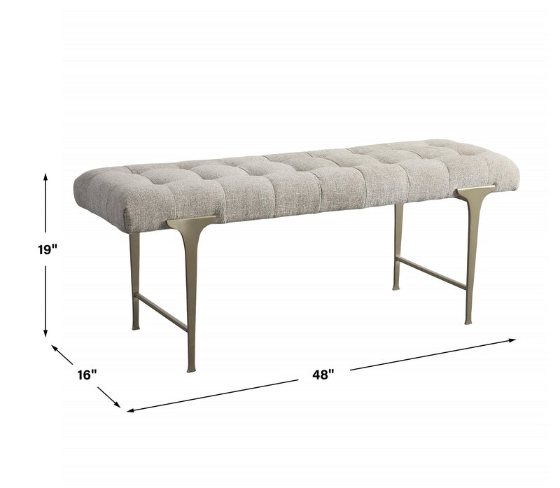 Benches, Ottomans & Stools Imperial Upholstered Gray Bench 