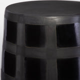 Benches, Ottomans & Stools Patchwork Gridded Black Garden Stool 
