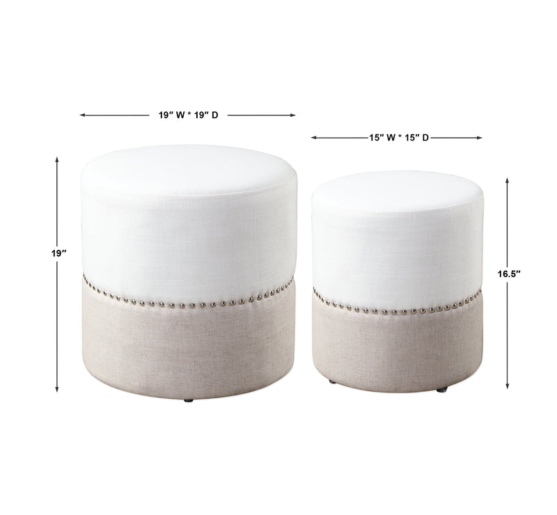 Benches, Ottomans & Stools Tilda Two-Toned Nesting Ottomans S/2 