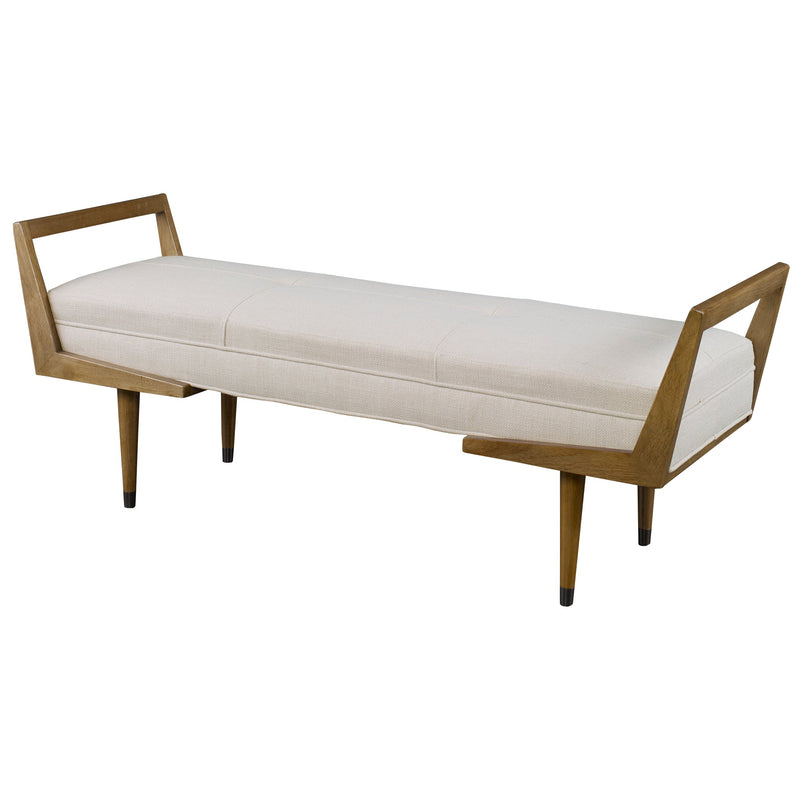 Benches, Ottomans & Stools Waylon Modern Ivory Bench 