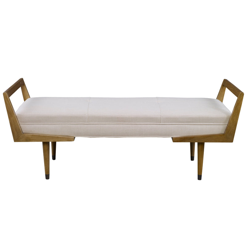 Benches, Ottomans & Stools Waylon Modern Ivory Bench 