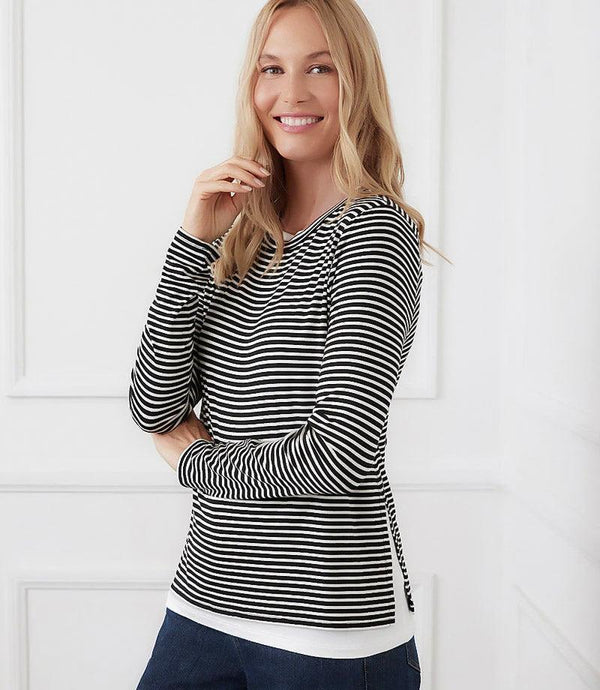 Lifestyle Vivi Stripe Double Layer Side Split Top 