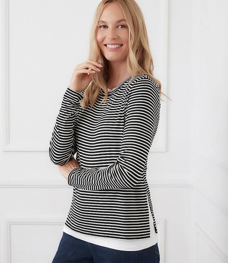 Lifestyle Vivi Stripe Double Layer Side Split Top 