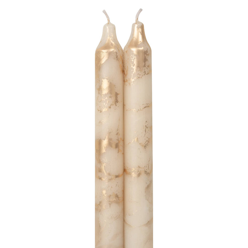 Candles & Matches 12" Taper Set // Cream & Gold 